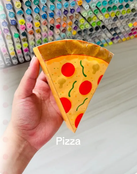 Squishy de papel en forma de pizza
