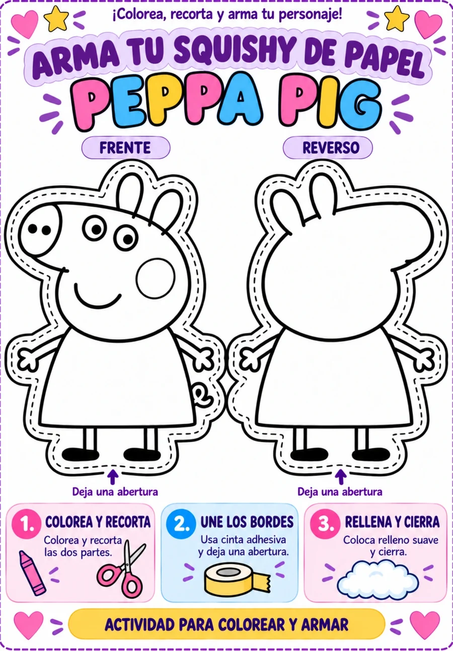 Molde de Peppa Pig listo para armar